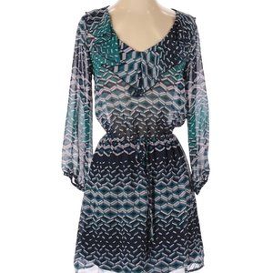 Mimi Chica Geometric Dress | Blue Teal | XS